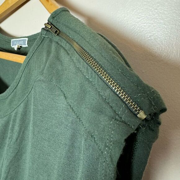 SALE! Green Pleione Casual Zipper Top Size S EUC - Picture 5 of 6